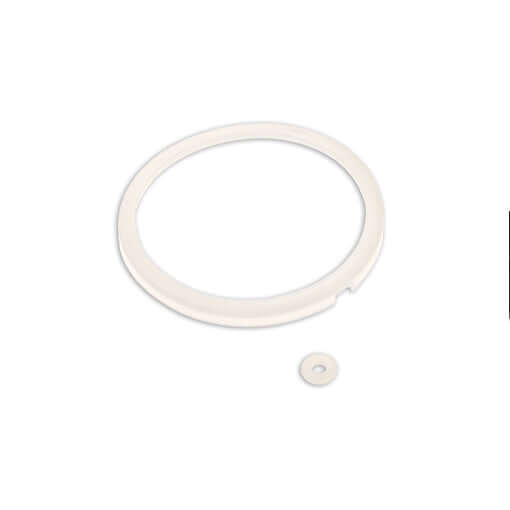 Silicone bowl gasket and o-ring for 300 style milking claws, enhancing dairy parlor efficiency and cow teat health.